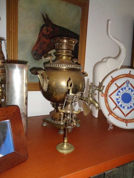 Samovar Russo em Cobre Marcado