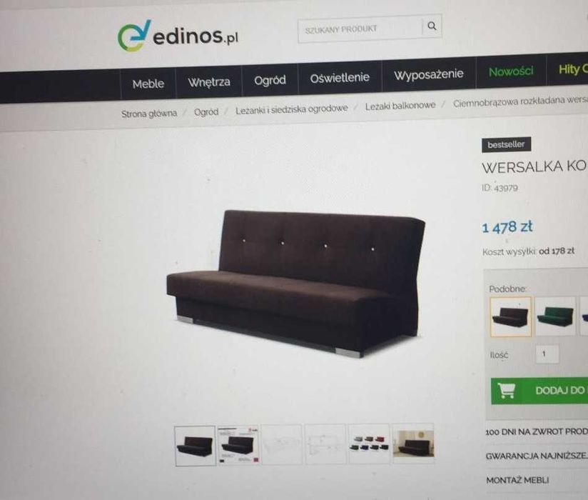 Sprzedam kanapę brąz.