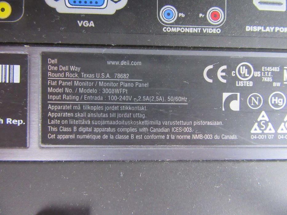 Monitor LCD Dell 3008WFPT 30" 2560x1600px IPS PLS - uszkodzona matryca