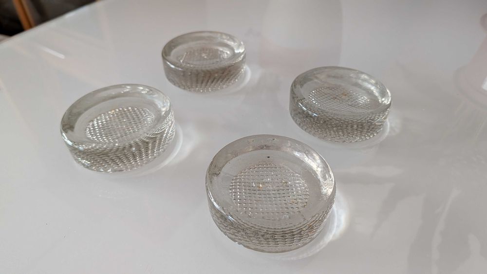 Bases de roda em vidro para piano vertical (conjunto de 4)