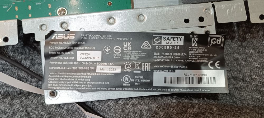 Asus VG32V Płyty główne