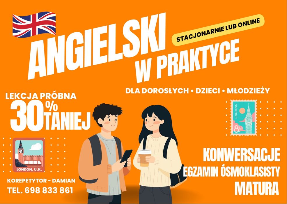 Korepetycje - Angielski - dla dorosłych, dzieci i młodzieży