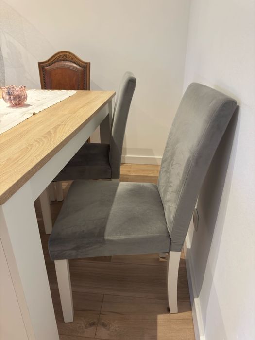 Mesa de Jantar barcelona + 4 cadeiras isabelinho cinzentas