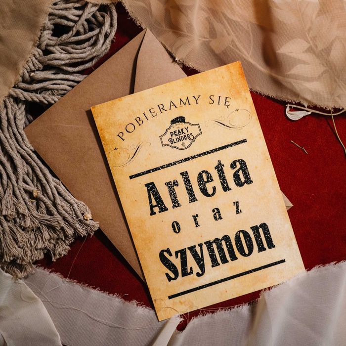 Zaproszenia na ślub w stylu Peaky Blinders