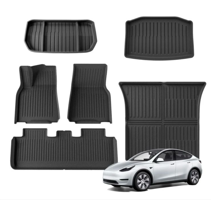 коврики  tesla model y all wheather килимки 3d в салон ковры поліки