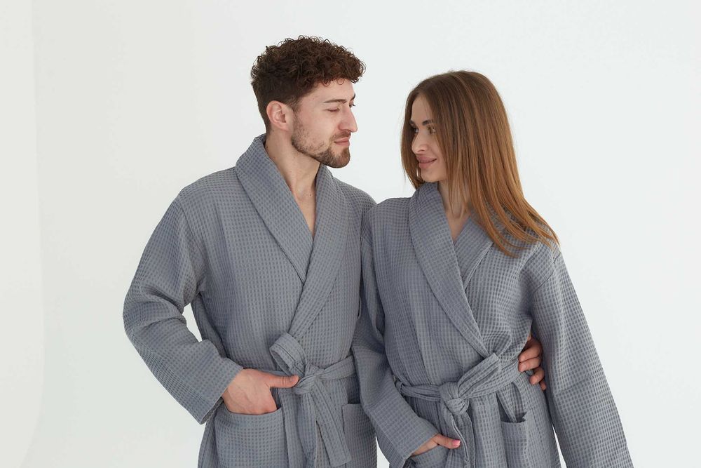 Szlafrok waflowy 100% bawelna lekki hotel SPA unisex rozne kolory