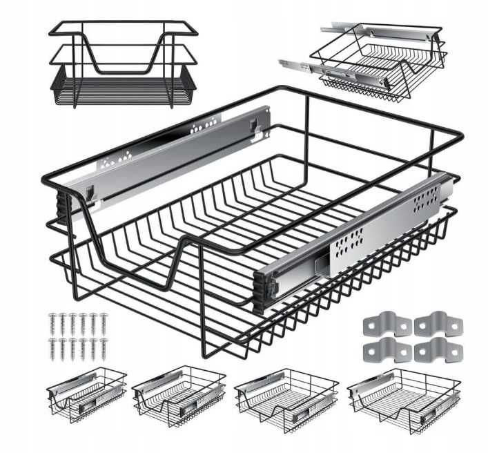 Kesser Szuflada kuchenna teleskopowa wysuwana 40cm Czarny 1593