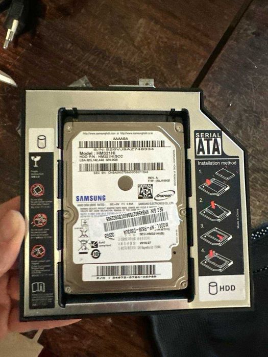 samsung жесткий диск hdd 320gb +переходник для ноутбуков  в dvd слот