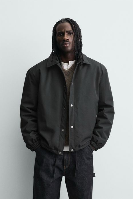 Куртка на Осінь ZARA Overshirt Чоловіча Овершорт Оригінал Мужская Черная Ветровка Зара
