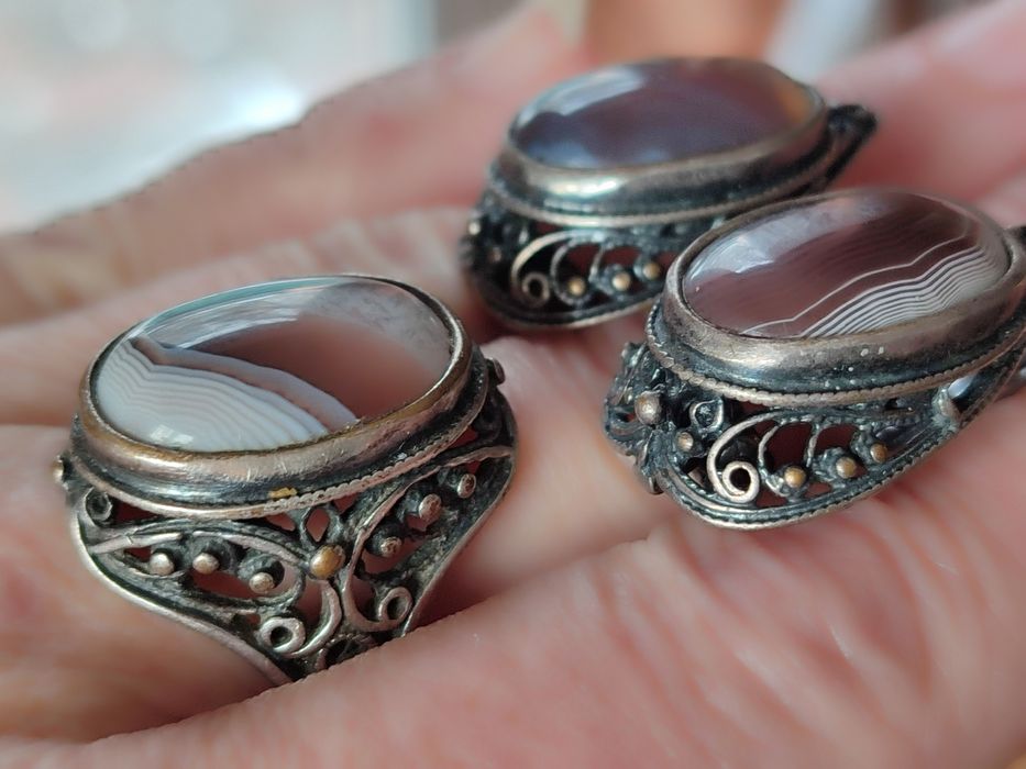 Кольцо и серьги с натуральным камнем