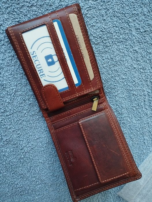 Nowy skórzany portfel męski Peterson znak zodiaku ryby skóra Peterson