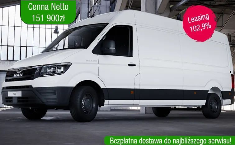 MAN TGE 3.140 4X2F SB  MAN Polska oferuje pojazdy dostawcze Next Level dostępne od ręki!