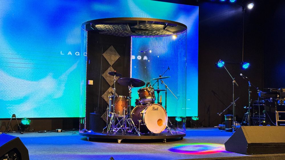 Aquário acústico bateria