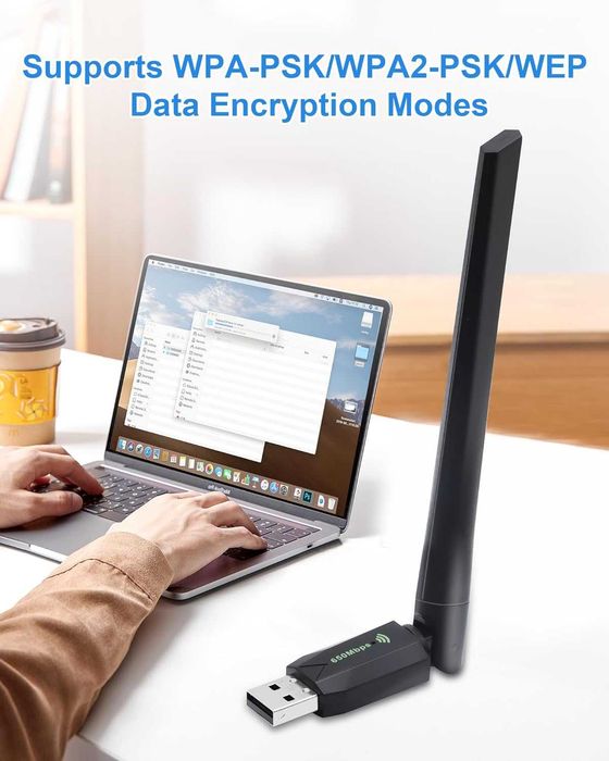 Karta sieciowa dwupasmowa WI-FI ADAPTER USB 650Mbps dual band 2.4G 5G