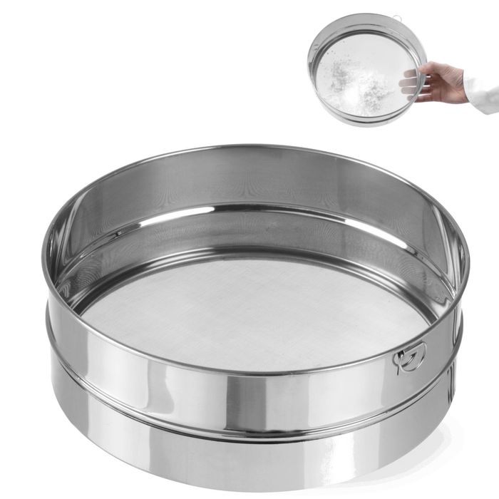 Sito cukiernicze gęste do przesiewania cukru pudru śr. 247mm stalowe
