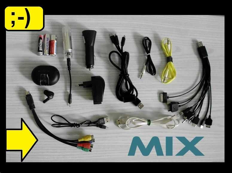 Komplet Mix Elektronika - kabel przewód USB audio jack ładowarka