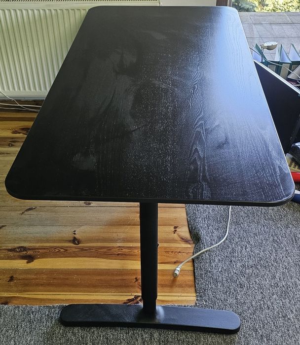 Biurko prostokątne czarne 160x80 cm