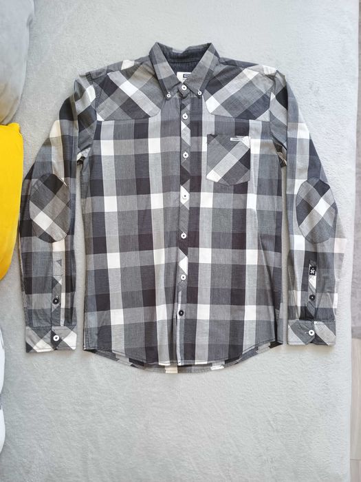 Męska koszula w kratę CROPP - rozmiar/size S, szara
