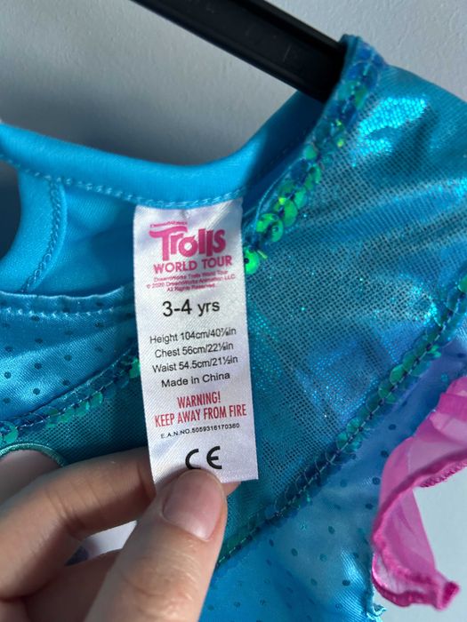 Strój przebranie Poppy the Trolls Trole 3/4 lata
