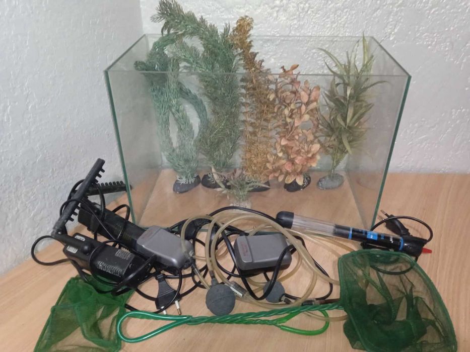 АКВАРИУМ Обогреватель Компрессор Фильтр Сачок Водоросли