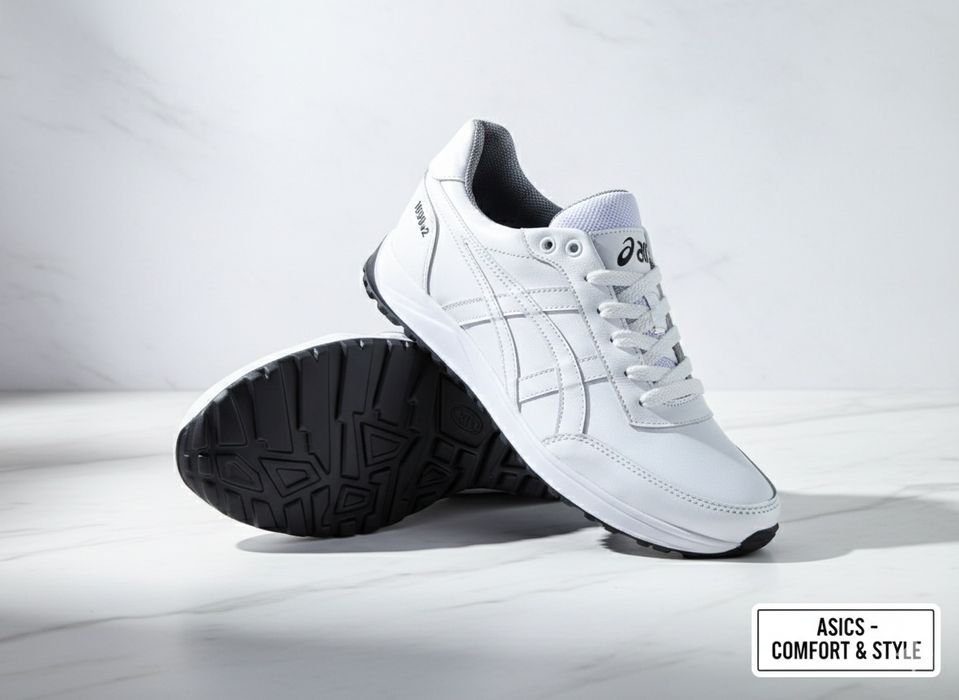 Asics білі чорні чоловічі шкіряні кросівки кожаные кроссовки асикс