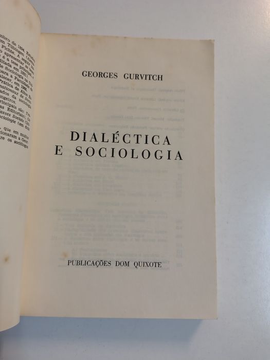 Dialéctica e Sociologia, de Georges Gurvitch