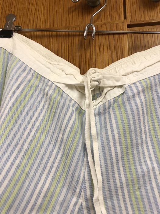 Calças riscas algodão