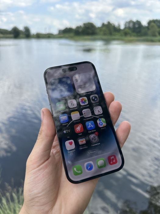 З гарантією iphone 14pro 128gb black neverlock 100%акумулятор esim
