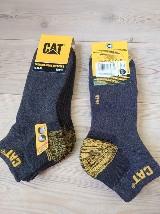 2kpl Skarpetki Robocze CAT 43-46 szare Caterpillar krótkie 3pary Mocne