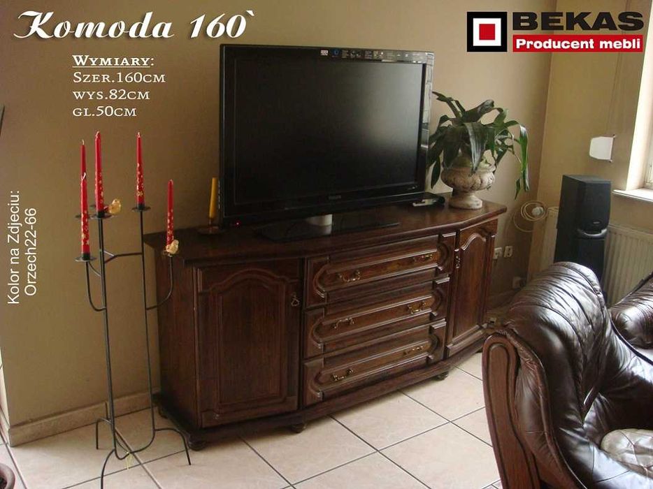 Producent przedstawia Dębową Nową Komode Dębowa BEKAS  Dąb Rustikal