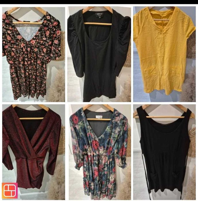 Mega paka ubrań damskich L 40 sukienki koszule kombinezony spodnie