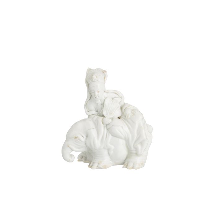 Porcelana chinesa - Guanyin num elefante - Blanc de Chine