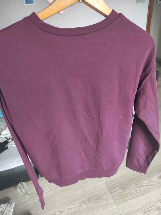 Bordowa bluza na długi rękaw S