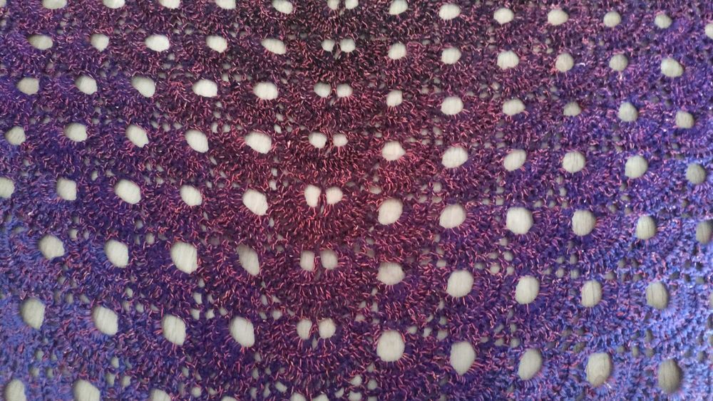 Fioletowa chusta/narzutka/szal ręcznie robiona