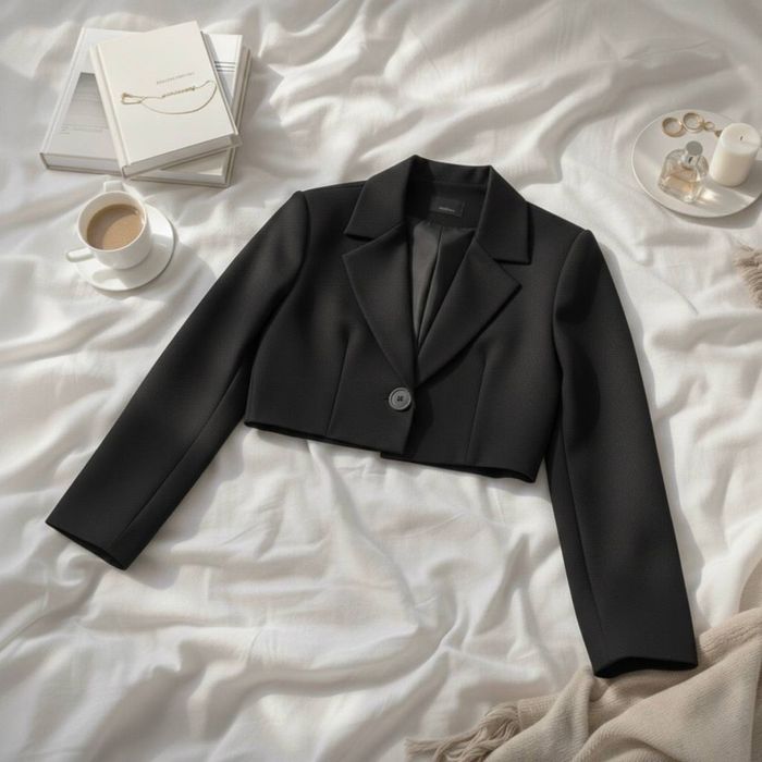 Укорочений піджак з підкладкою та формованими плечиками