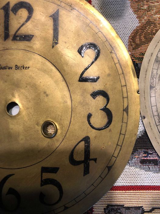 Stare tarcze zegarowe Gustav  Becker dwie sztuki