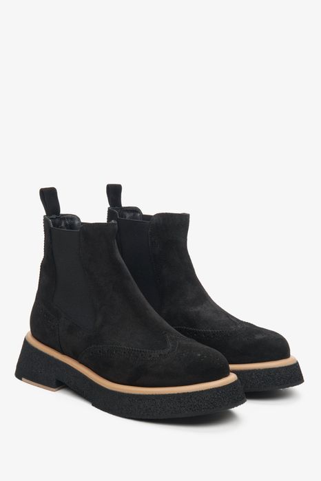 Замшеві черевики ботінки Челсі Estro