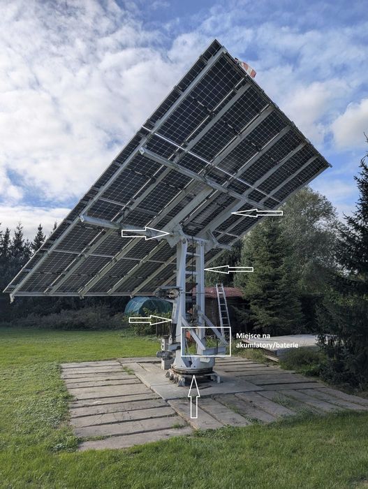 Tracker solarny obrotowy 2osiowy solar 30 paneli max