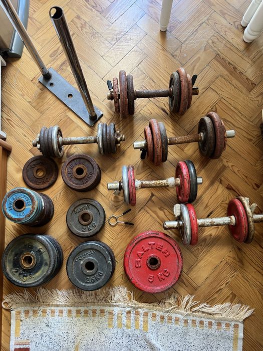 Conjunto Completo de Halteres+Anilhas - 118kg