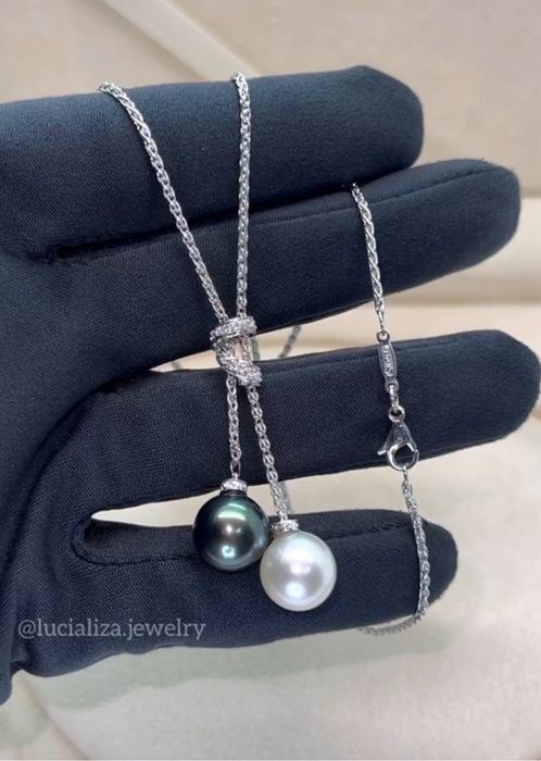 Золотое Колье с жемчугом и бриллиантами бренд Sildalo