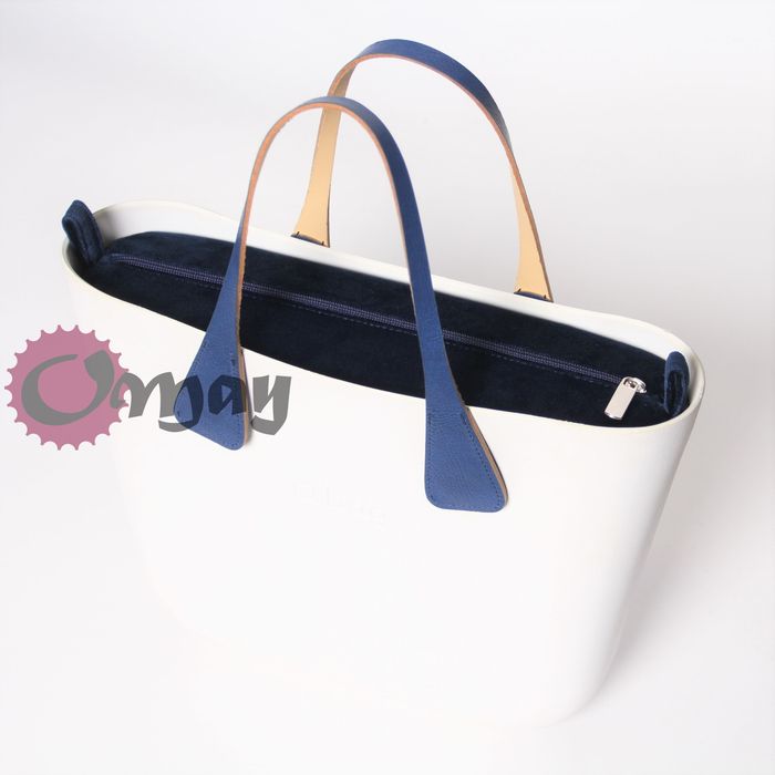 Granatowy Welur organizer do OBAG MINI +OPASKA 2 kieszenie wkład OMAY