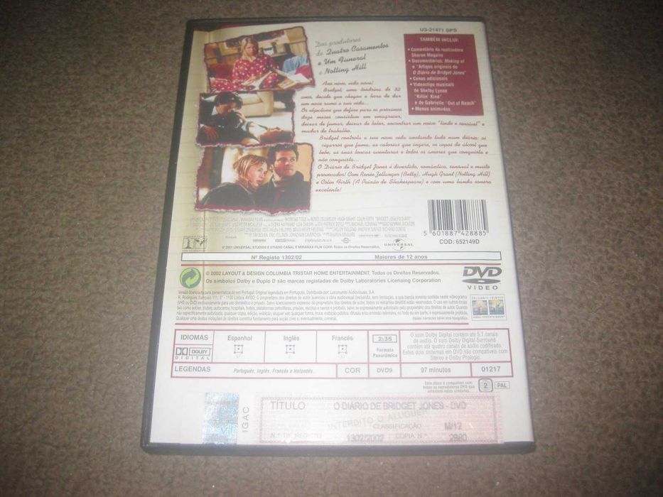 DVD "O Diário de Bridget Jones" com Renée Zellweger