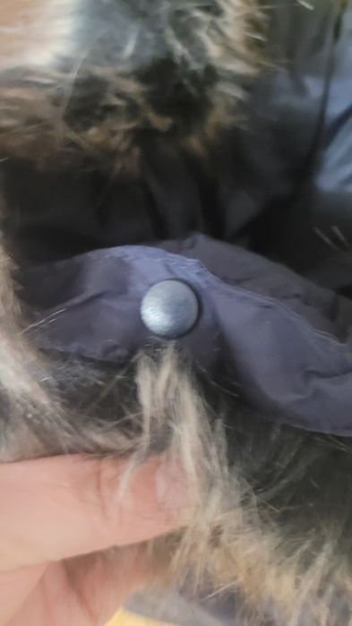 Kurtka zimowa parka 146 nowa beż metki ciemny granat