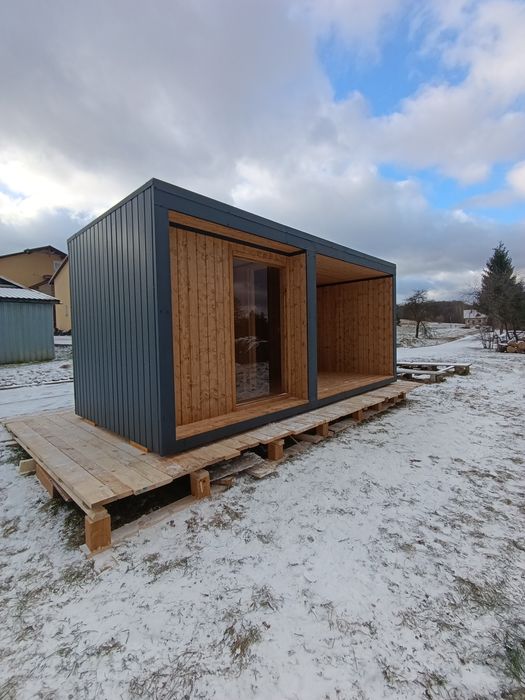 Sauna ogrodowa izolowana z tarasem