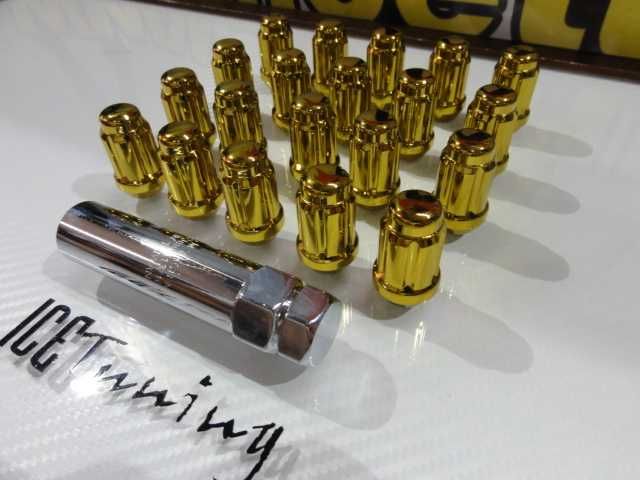 Conjunto 20 porcas Lug Nuts em vermelho, azul, cromado, preto, dourado 35mm 12x1.50 Para Honda, Mazda, Ford, Toyota, Hyundai, Lexus, Mitsubishi