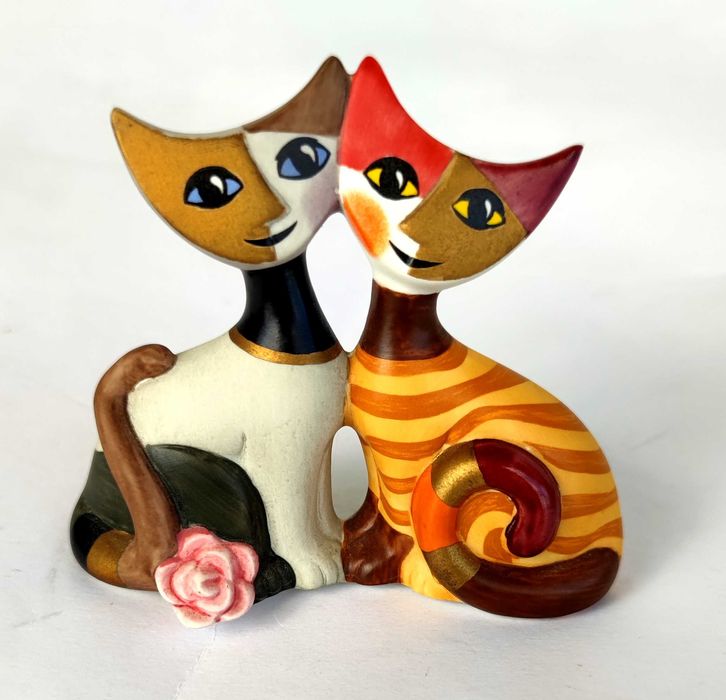 Figurka dwa koty Gloria Alberto Goebel Rosina Wachtmeister  porcelana.