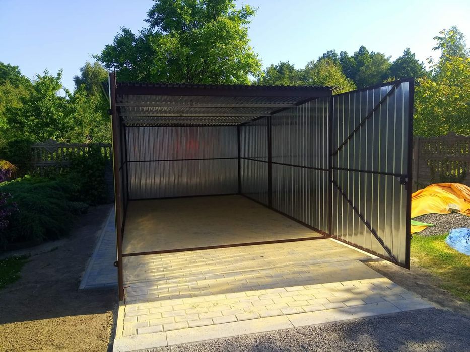Garaż blaszany 3x5 blacha ocynkowana w I gatunku. Producent