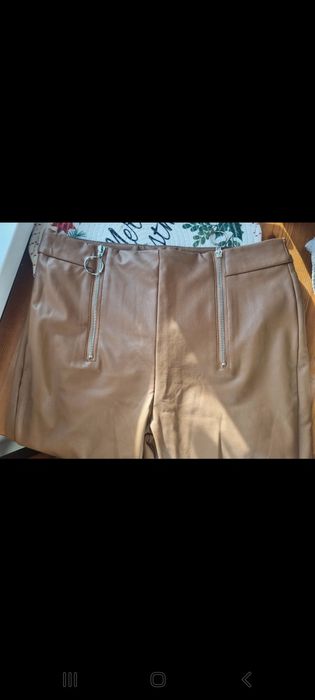 Spodnie skórzane brąz legginsy new yorker fb sister