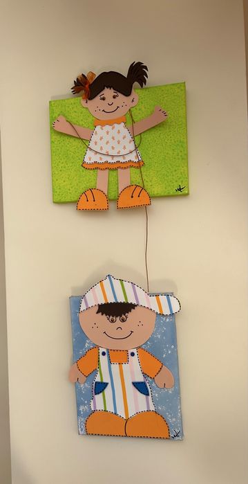 Quadro menino e menina