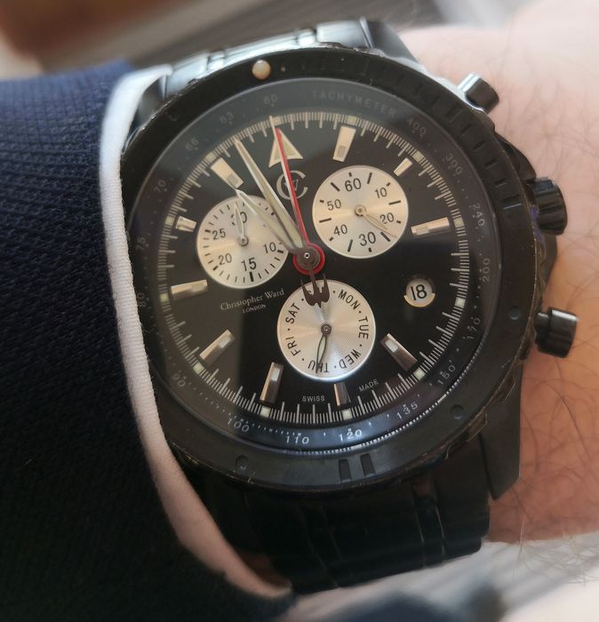 Zegarek męski Swiss Made Christopher Ward Peregrine Pilot Chronograph